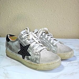 Meline Silver Black Star Sneakers